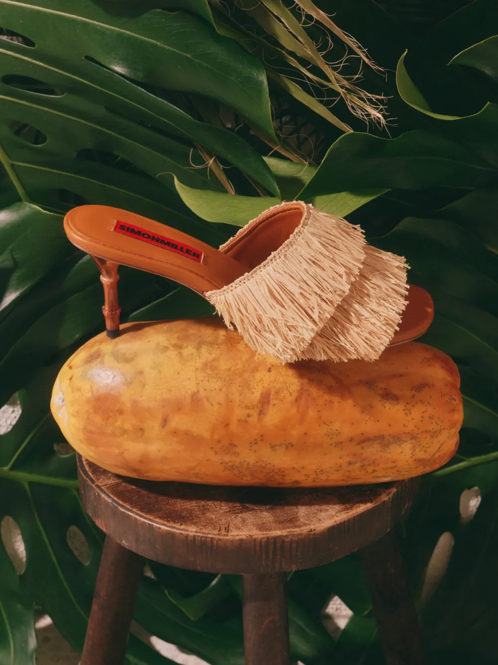 Simon Miller Fringe Playa bamboo-heel sandals Beige