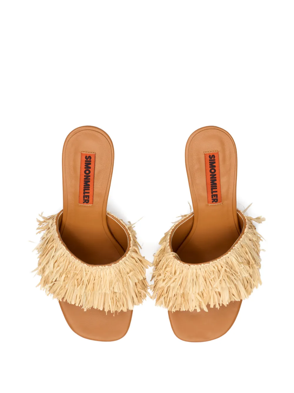 Simon Miller Fringe Playa bamboo-heel sandals Beige