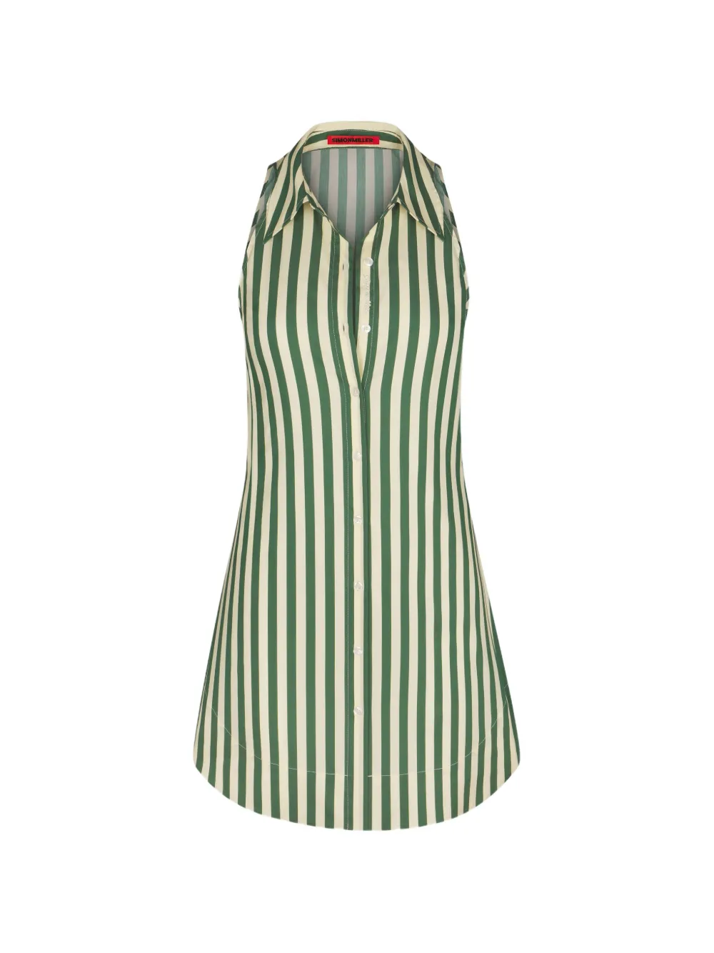 Simon Miller Loch striped sleeveless cotton mini dress - Grün