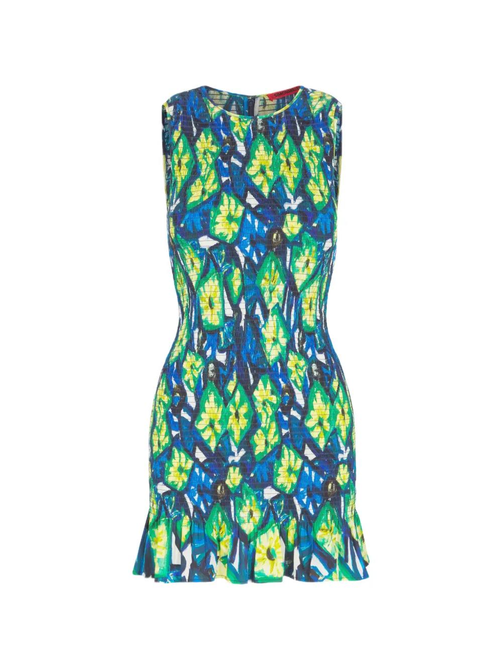 Simon Miller Belle Smocked sleeveless cotton mini dress - Blu