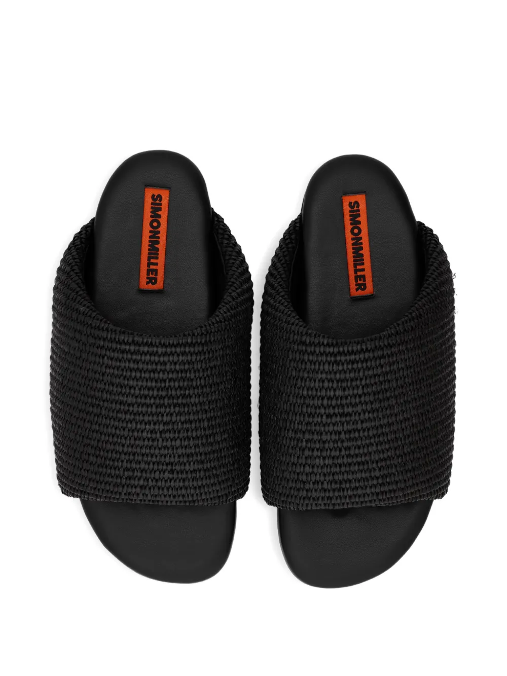 Simon Miller Bubble raffia slides Zwart
