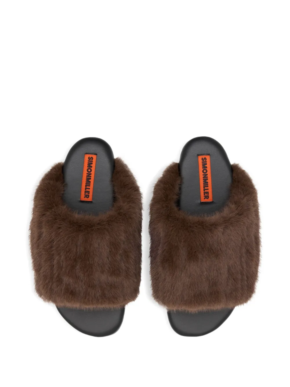 Simon Miller Furry Bubble faux-fur slides Bruin