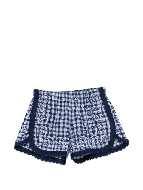 orsina embroidered gingham shorts