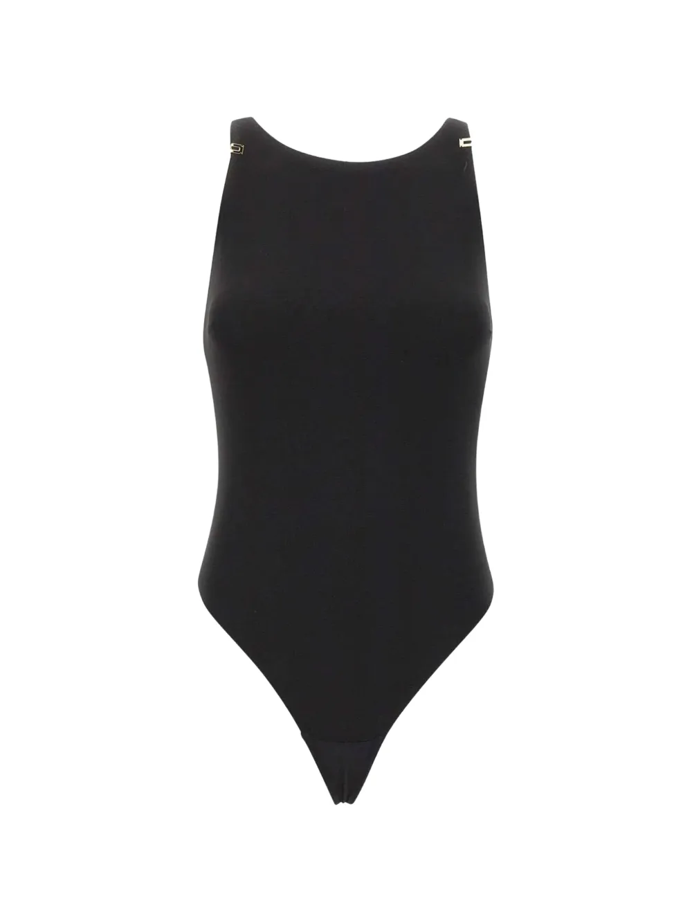 Elisabetta Franchi logo-plaque sleeveless bodysuit - Nero