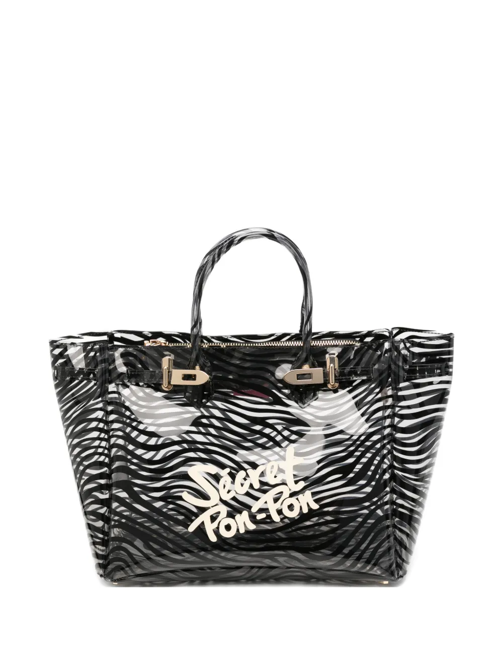 Secret Pon Pon Brigitte animal-print tote bag - Nero