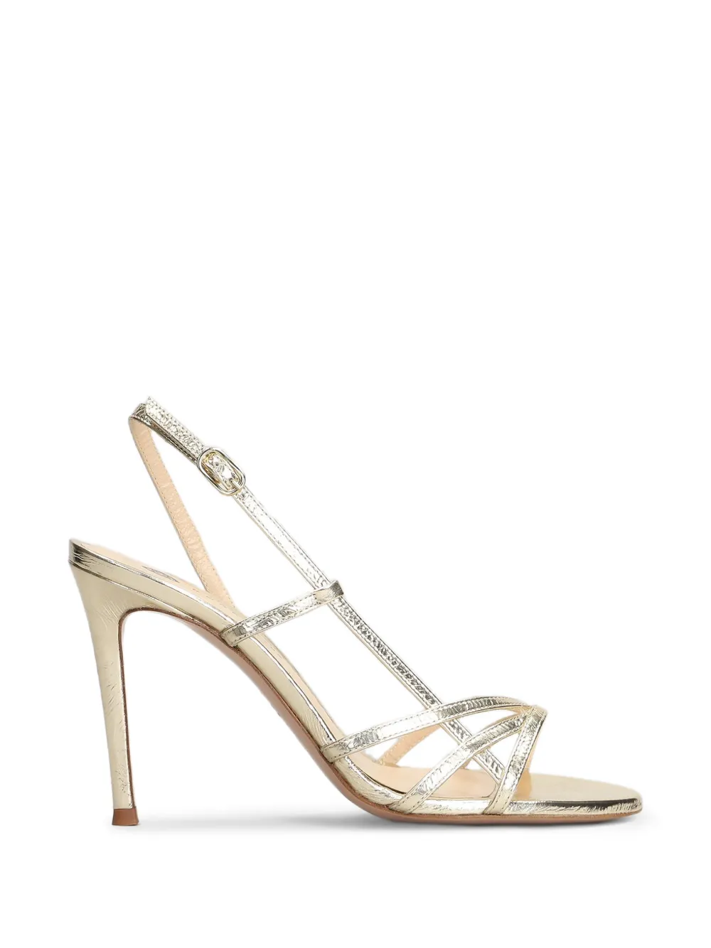 Roberto Festa strappy metallic leather sandals Zilver