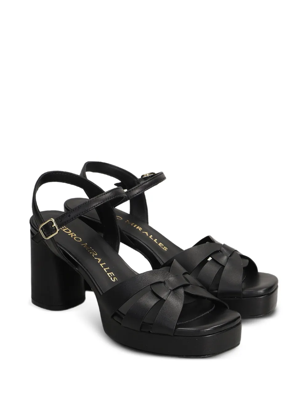 Pedro Miralles interwoven platform sandals Zwart