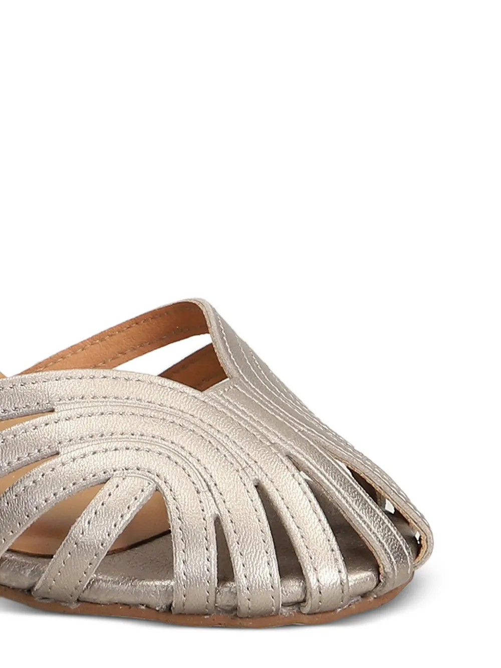 Pedro Miralles metallic cage-style sandals Zilver