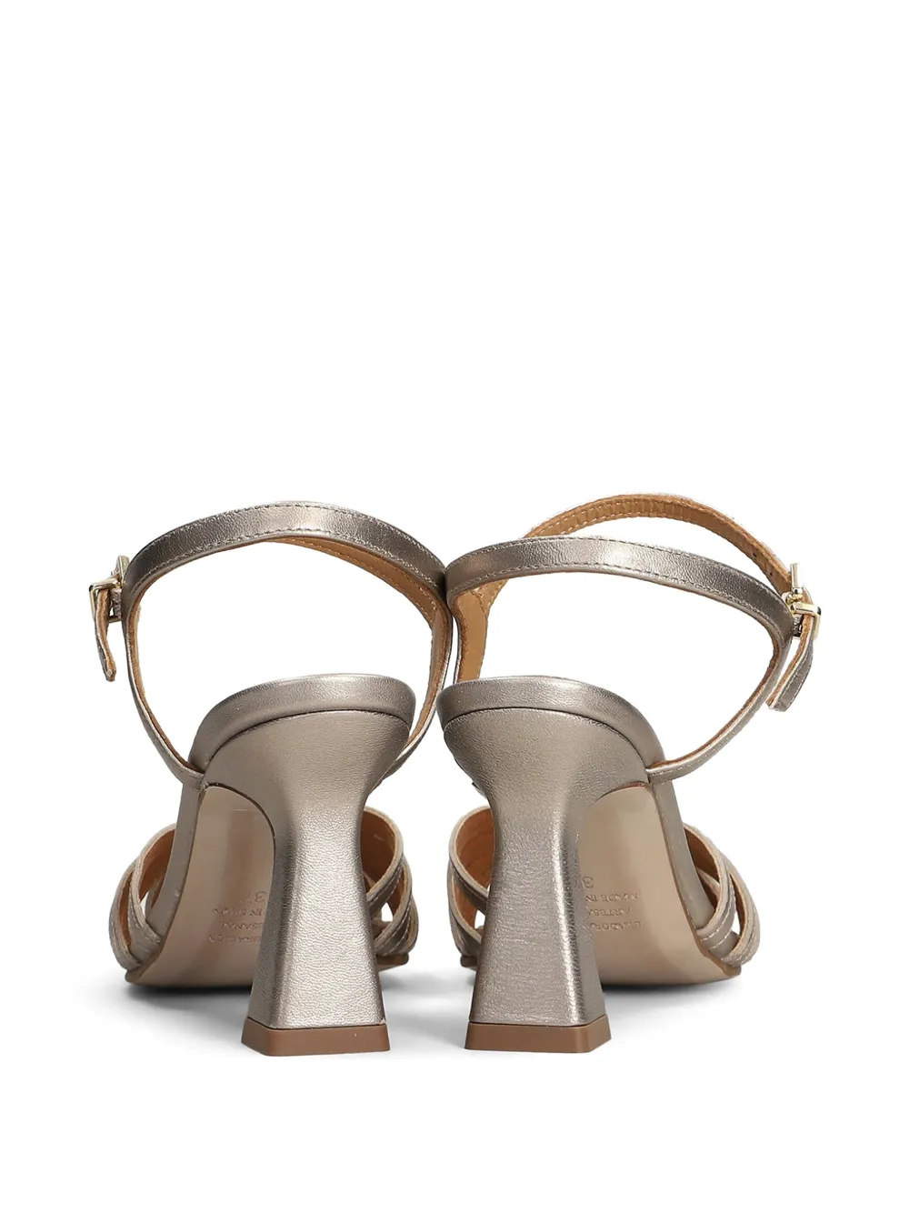 Pedro Miralles metallic cage-style sandals Zilver