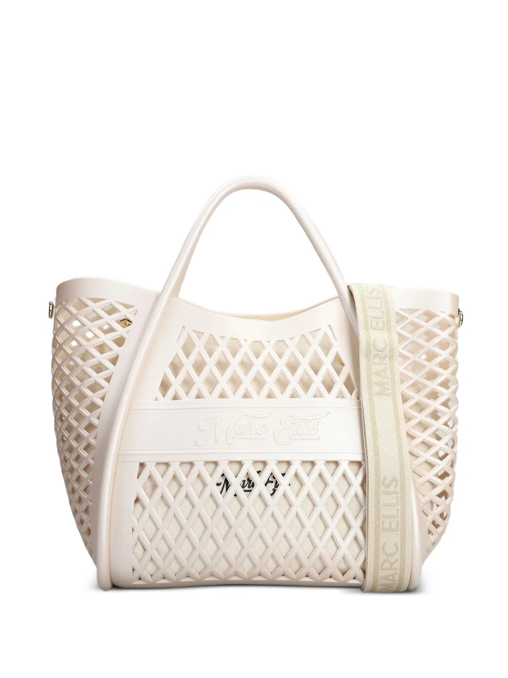 Marc Ellis Mittelgroße Flat Buby Tote Bag mit Cut-Out - Weiß