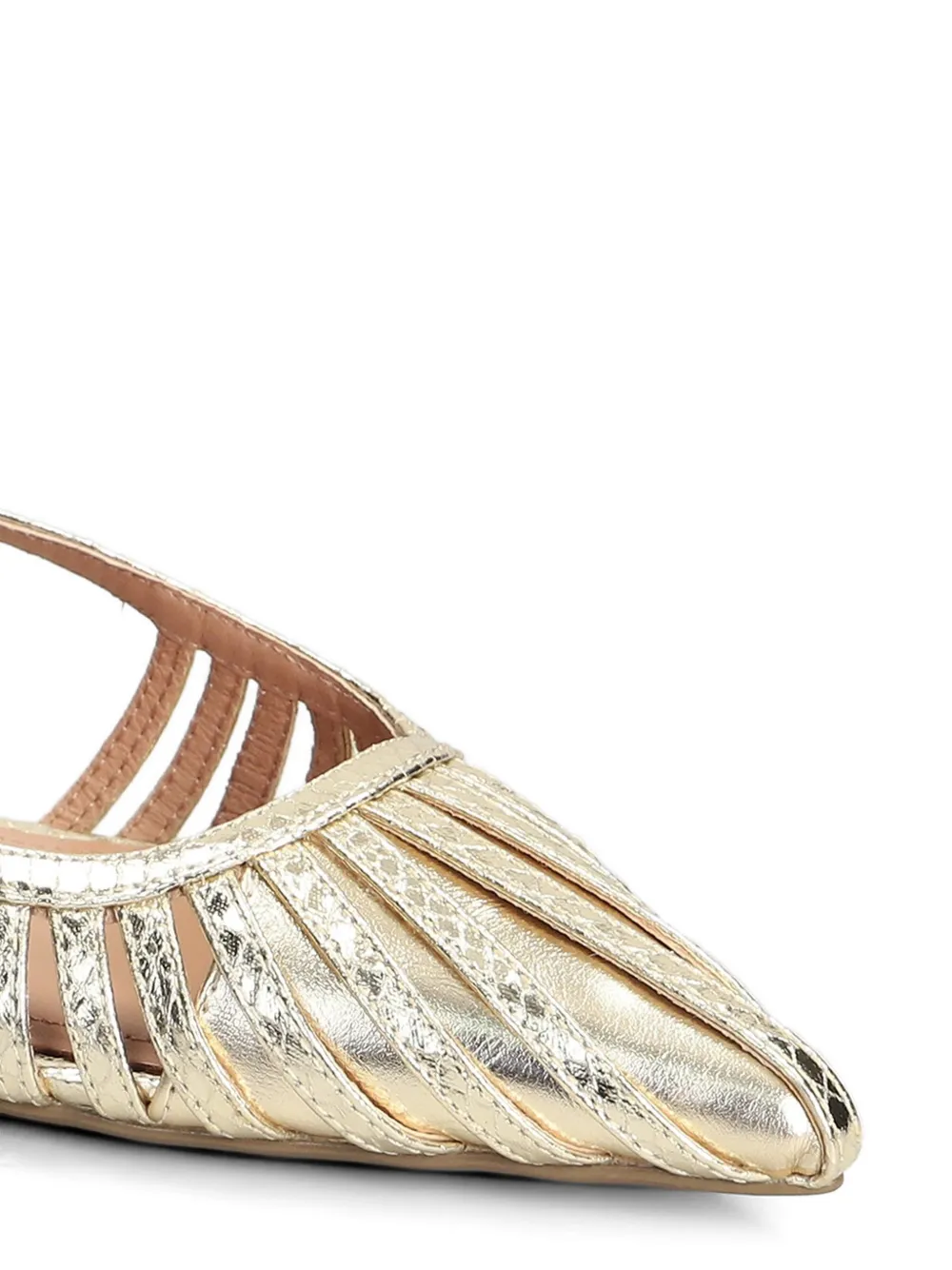Bibi Lou Ballerina's met slangenleer-effect en gekooid detail Goud