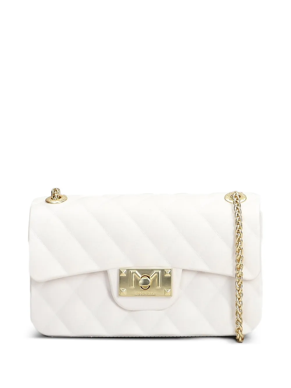 Marc Ellis Borsa a spalla Flat Falcon trapuntata - Bianco