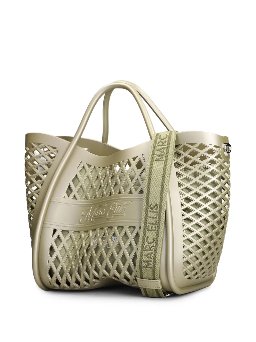 Marc Ellis Flat Buby shopper met logo-reliëf en uitgesneden details Groen