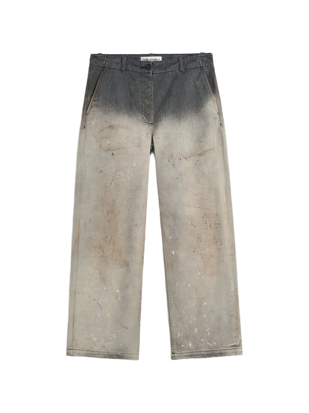 OUR LEGACY paint-splatter faded jeans - Grau