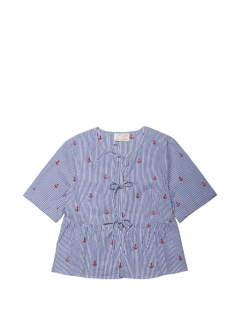 MC2 Saint Barth blusa con ancla bordada y motivo de rayas