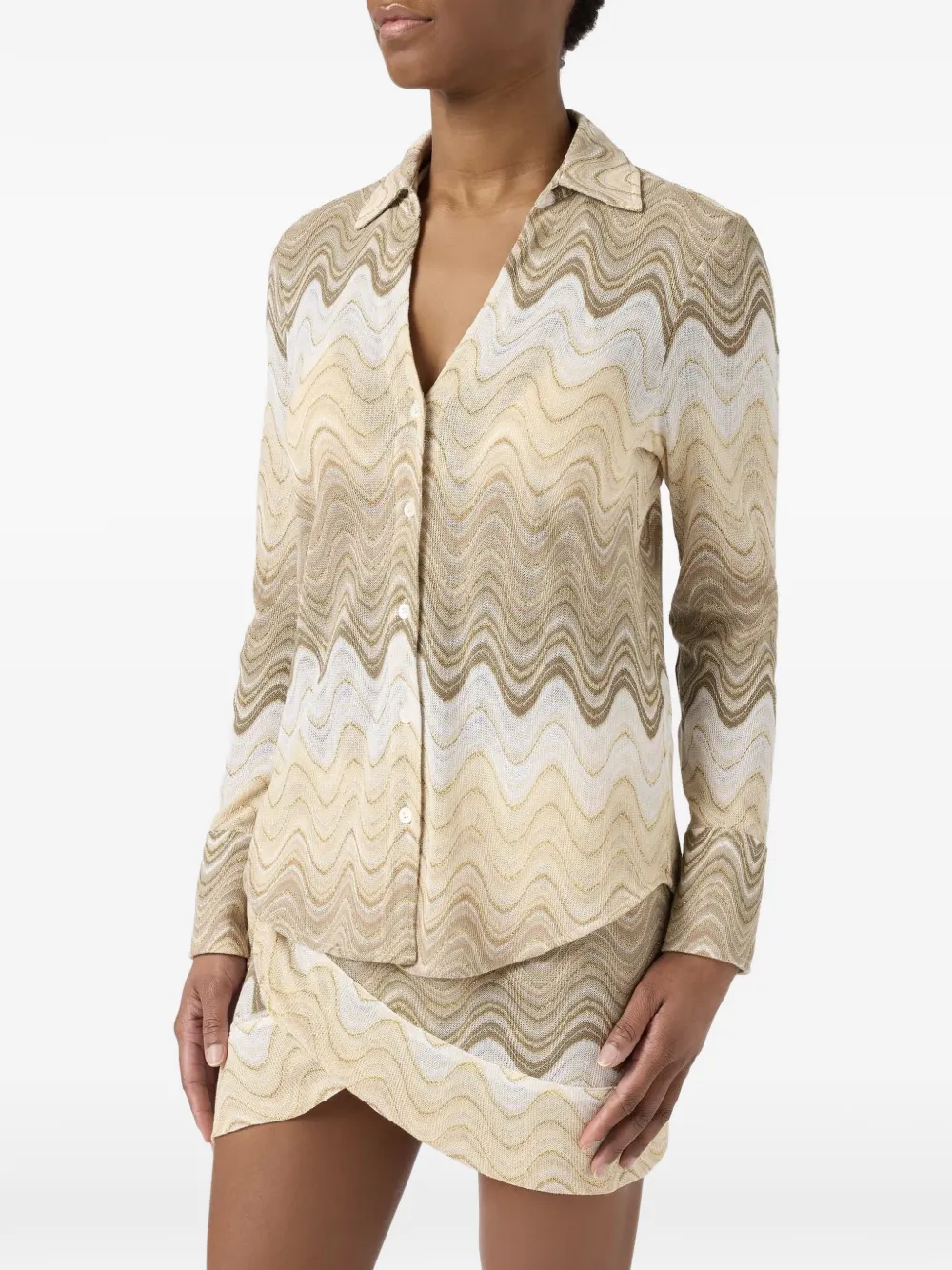 MC2 Saint Barth Joys degradé raschel blouse Beige