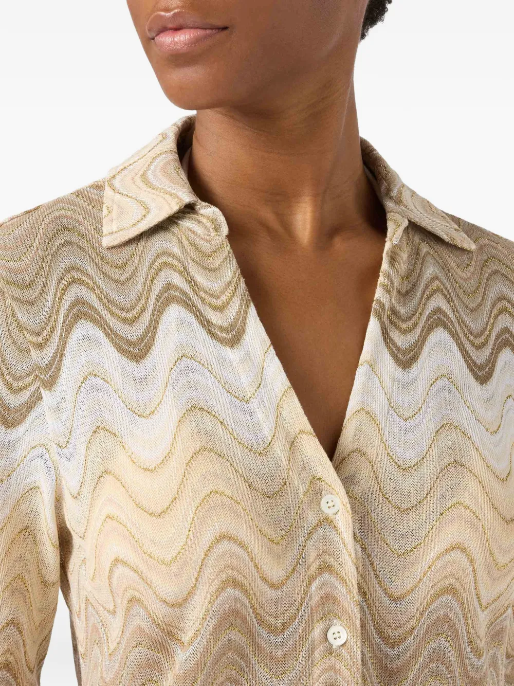 MC2 Saint Barth Joys degradé raschel blouse Beige