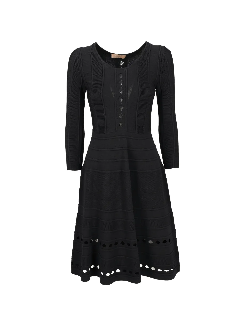 Alaïa Pre-Owned ribbed-knit lace-up midi dress - Black