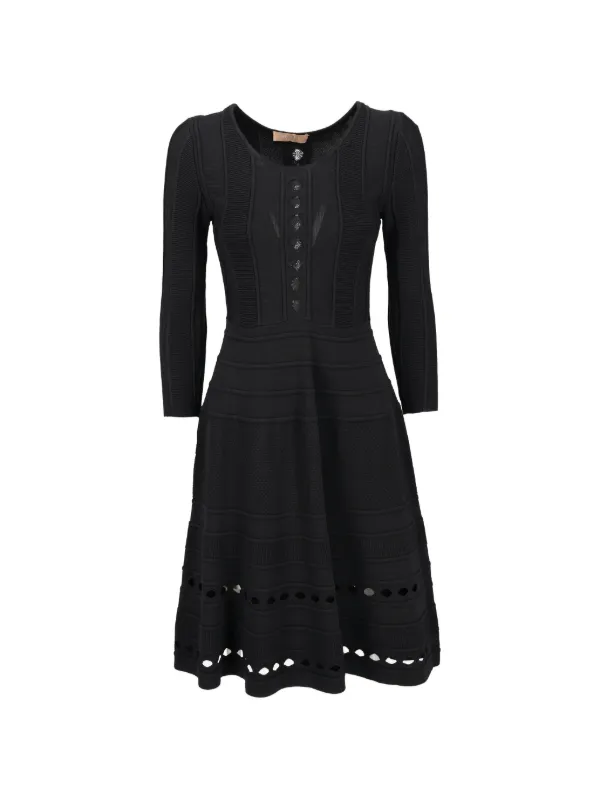 Alaa Pre-Owned ribbed-knit lace-up Midi Dress | Black | FARFETCH BH