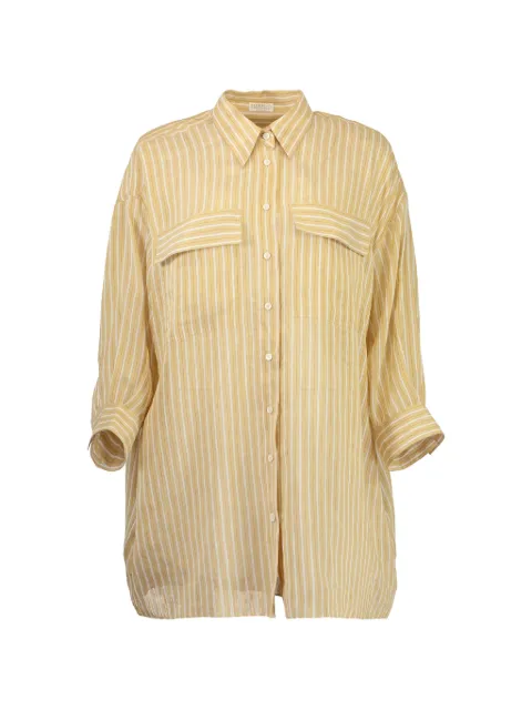 Brunello Cucinelli stripe-pattern flap-pocket shirt
