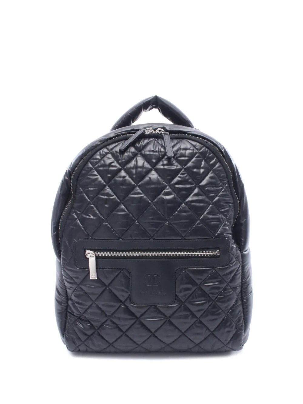 Pre-owned Chanel 2015-2016 Quilted Nylon Coco Cocoon Backpack In Black