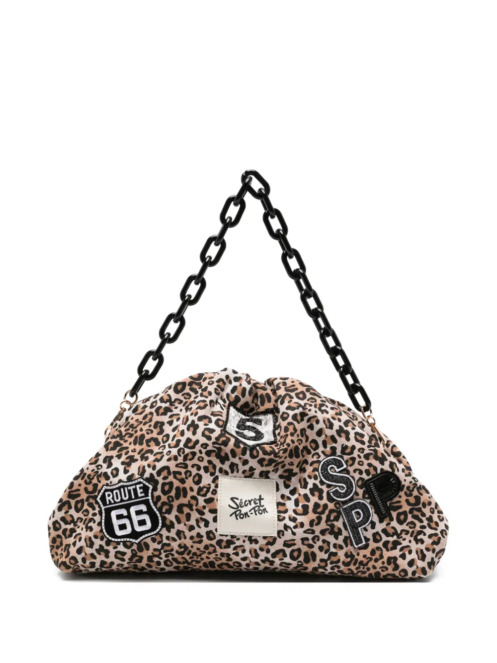 Secret Pon Pon Borsa a spalla Capri leopardata - Marrone