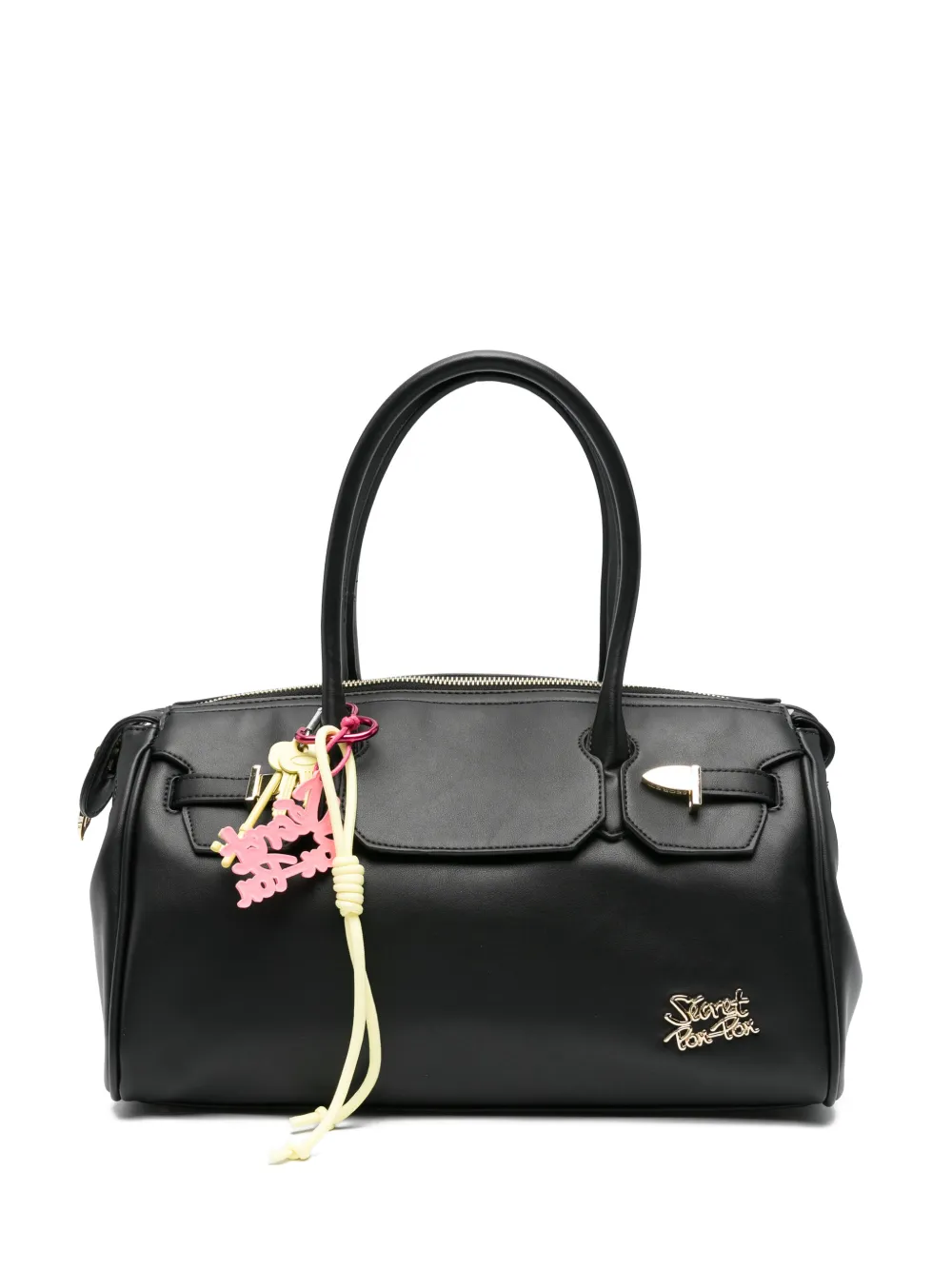 Secret Pon Pon Alexandra-M logo-plaque tote bag - Nero