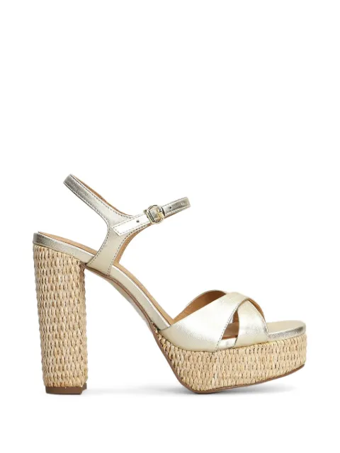 Pedro Miralles — metallic-effect raffia-platform sandals