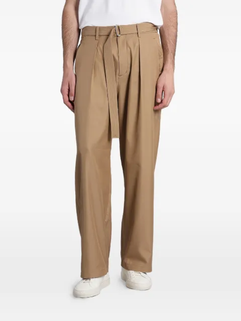 Attachment pleated tapered trousers