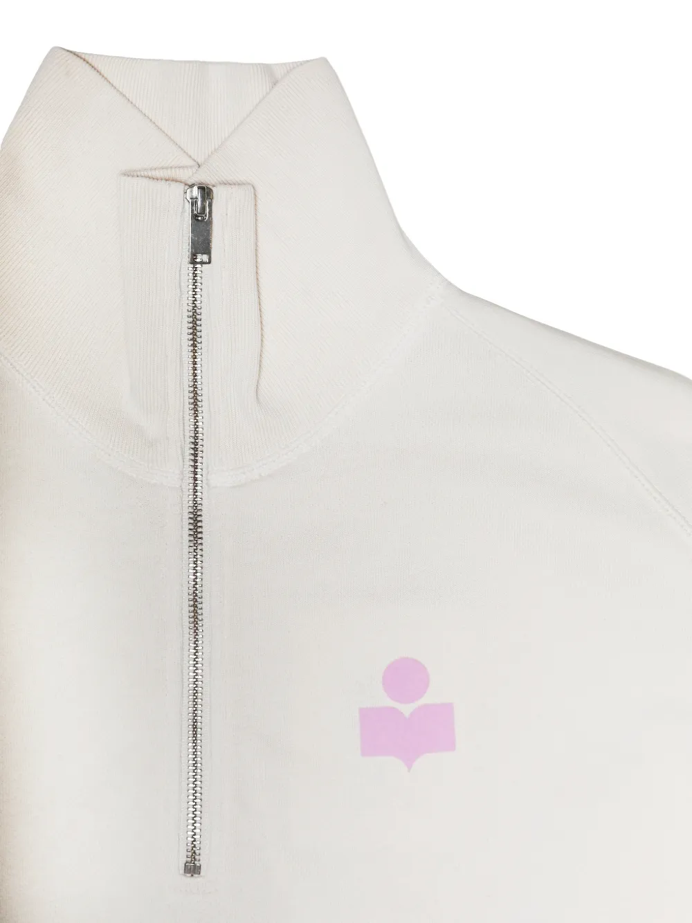 MARANT ÉTOILE Ross Logo-print Quarter-zip Sweater in Neutrals, view 3