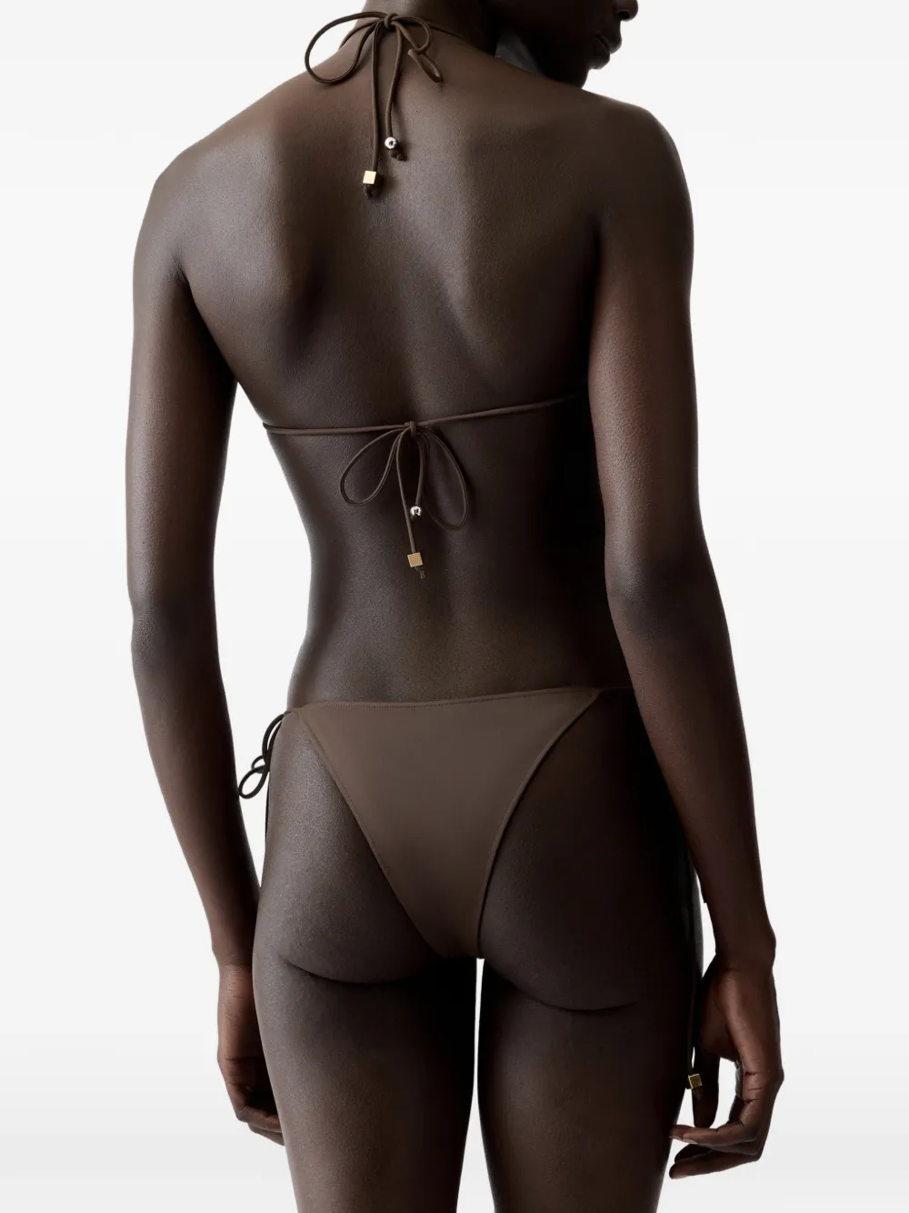 Jacquemus The Triangle bikinislip met striksluiting Bruin