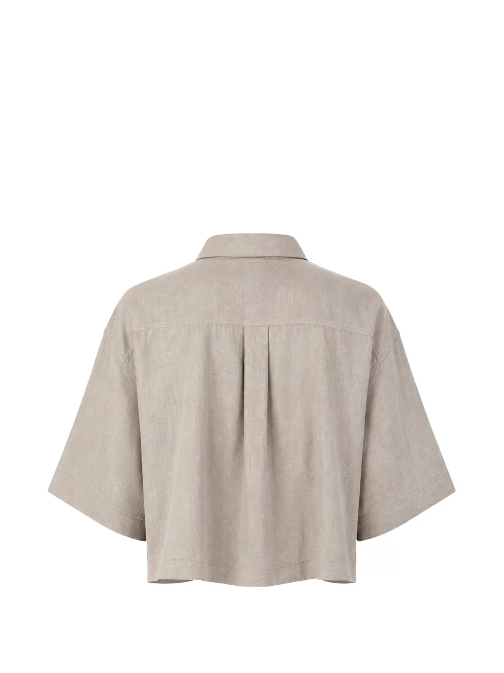 Brunello Cucinelli Cropped blouse met korte mouwen Beige