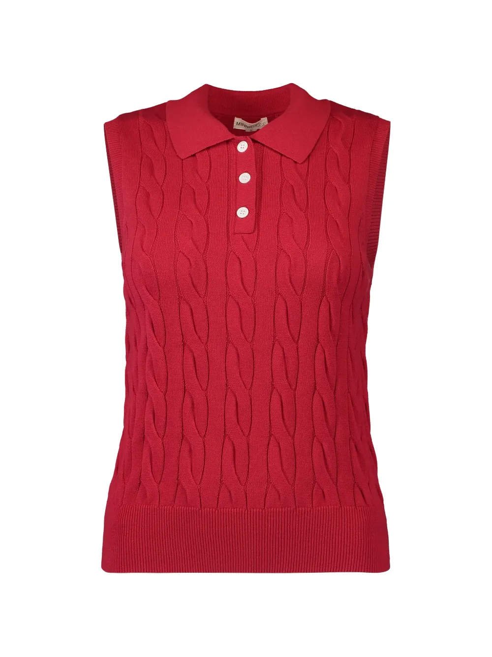 MINNIE ROSE cable-knit sleeveless top - Rosso