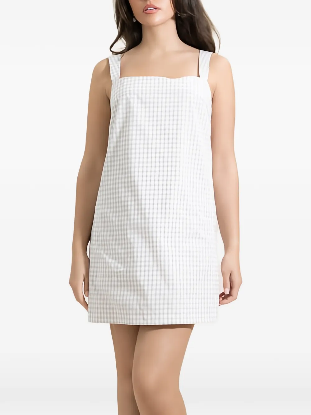 Simkhai Sloan gingham mini dress - Bianco