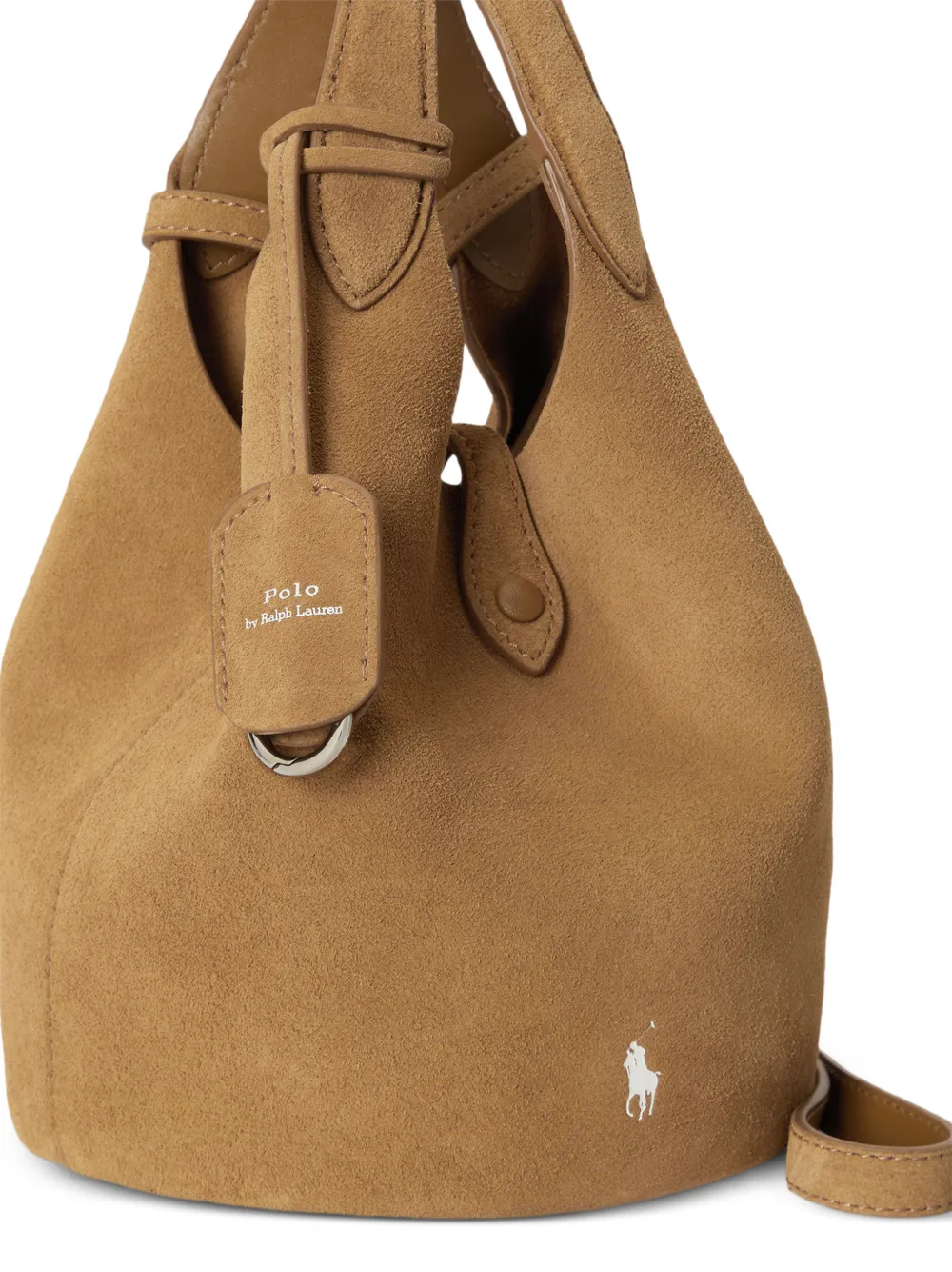 Polo Ralph Lauren Kleine Polo Play suède shopper en crossbodytas Bruin