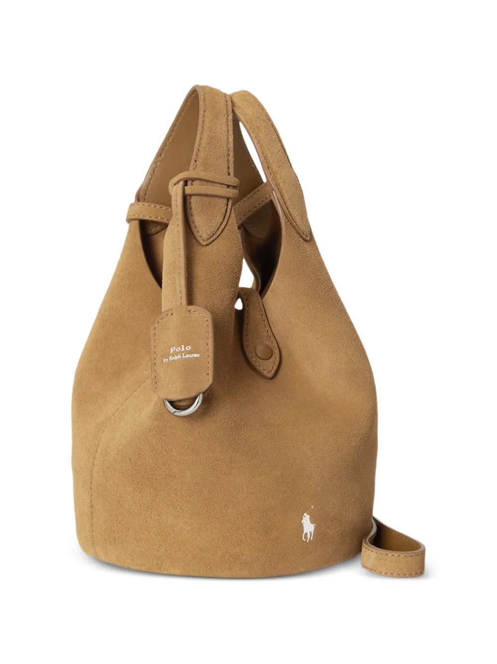 Polo Ralph Lauren Kleine Polo Play suède shopper en crossbodytas Bruin