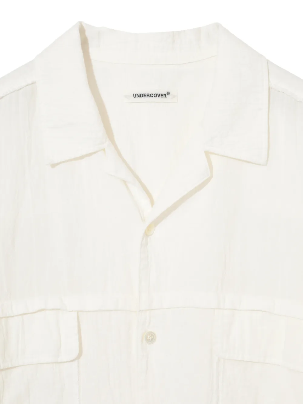 Undercover Overhemd met geborduurd logo en korte mouwen Wit