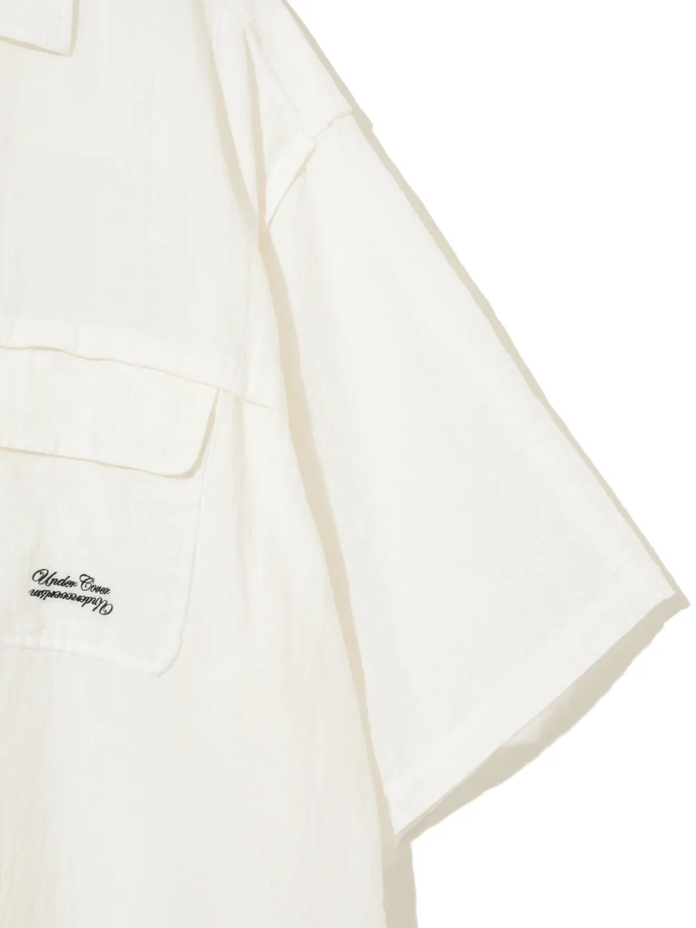 Undercover Overhemd met geborduurd logo en korte mouwen Wit