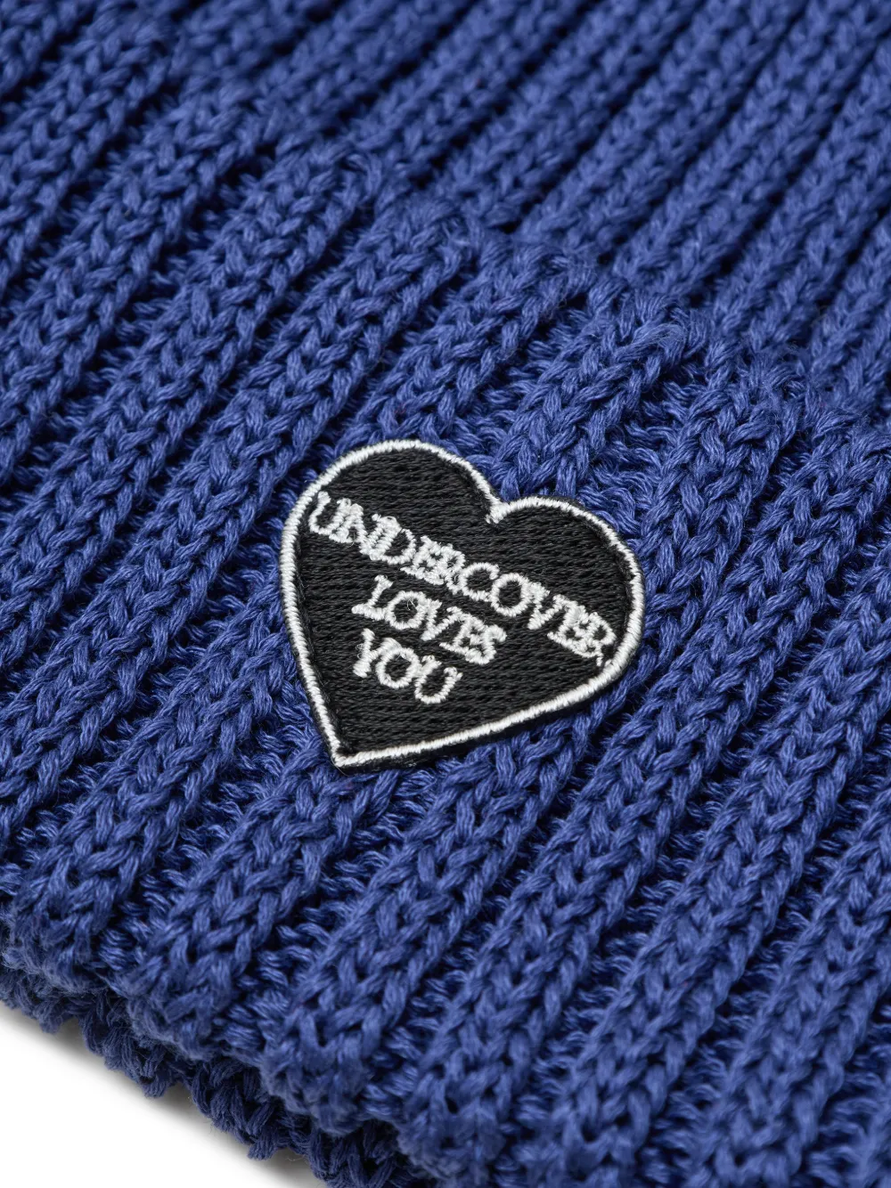 Undercover Ribgebreide muts met hartpatch Blauw