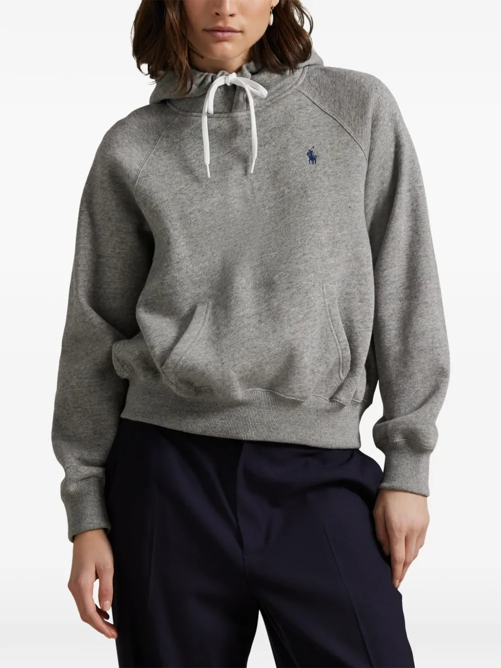 Polo Ralph Lauren Shrunken Fit fleece hoodie Grijs