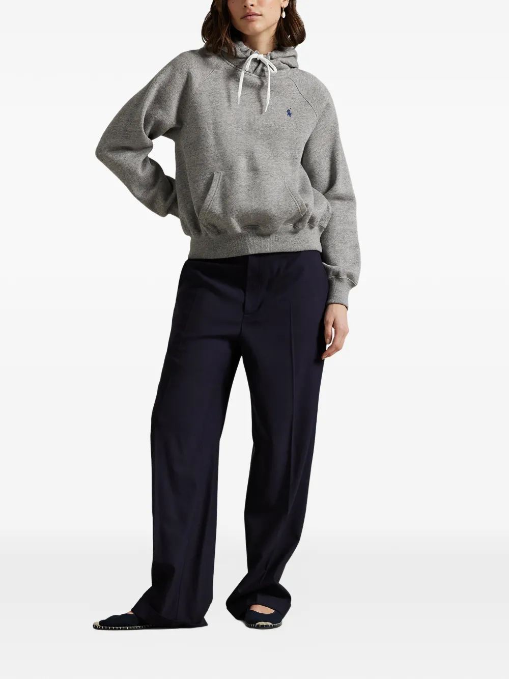 Polo Ralph Lauren Shrunken Fit fleece hoodie Grijs