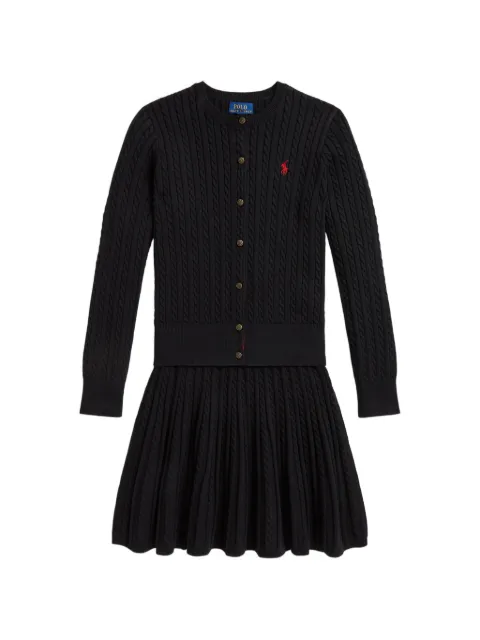 POLO RALPH LAUREN KIDS cable-knit cardigan and skirt set