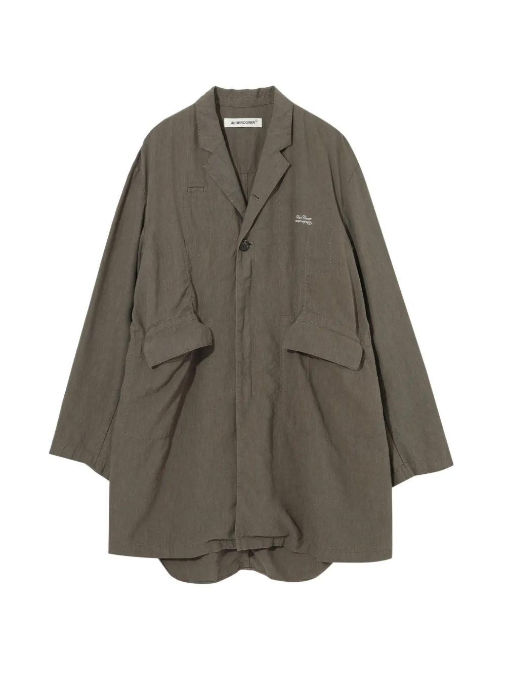 Undercover logo-print notched-lapel jacket - Verde