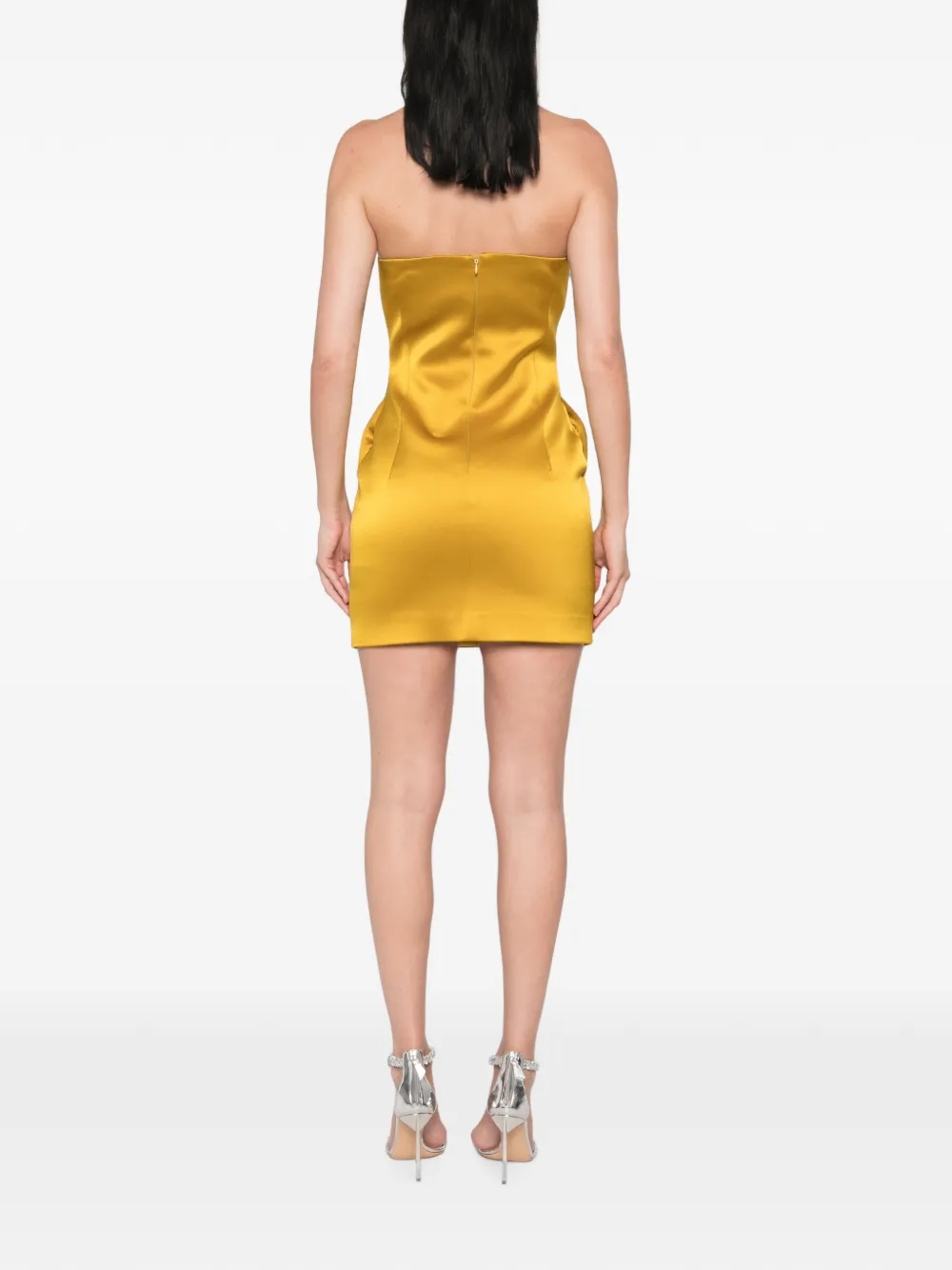 The New Arrivals Ilkyaz Ozel Noelie strapless jurk verfraaid met kristallen Geel