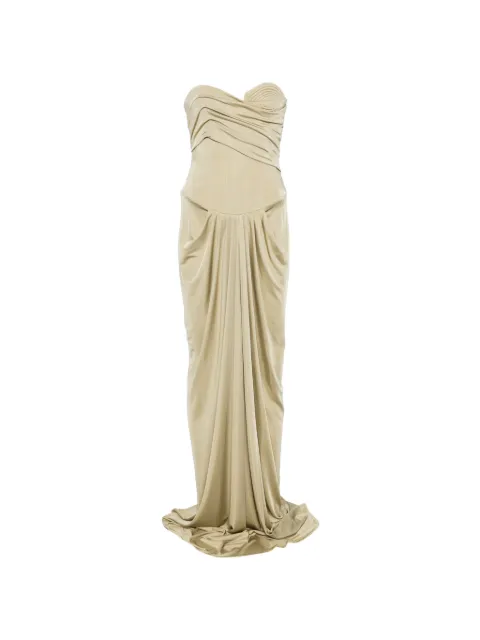 The New Arrivals Ilkyaz Ozel draped-corset maxi dress