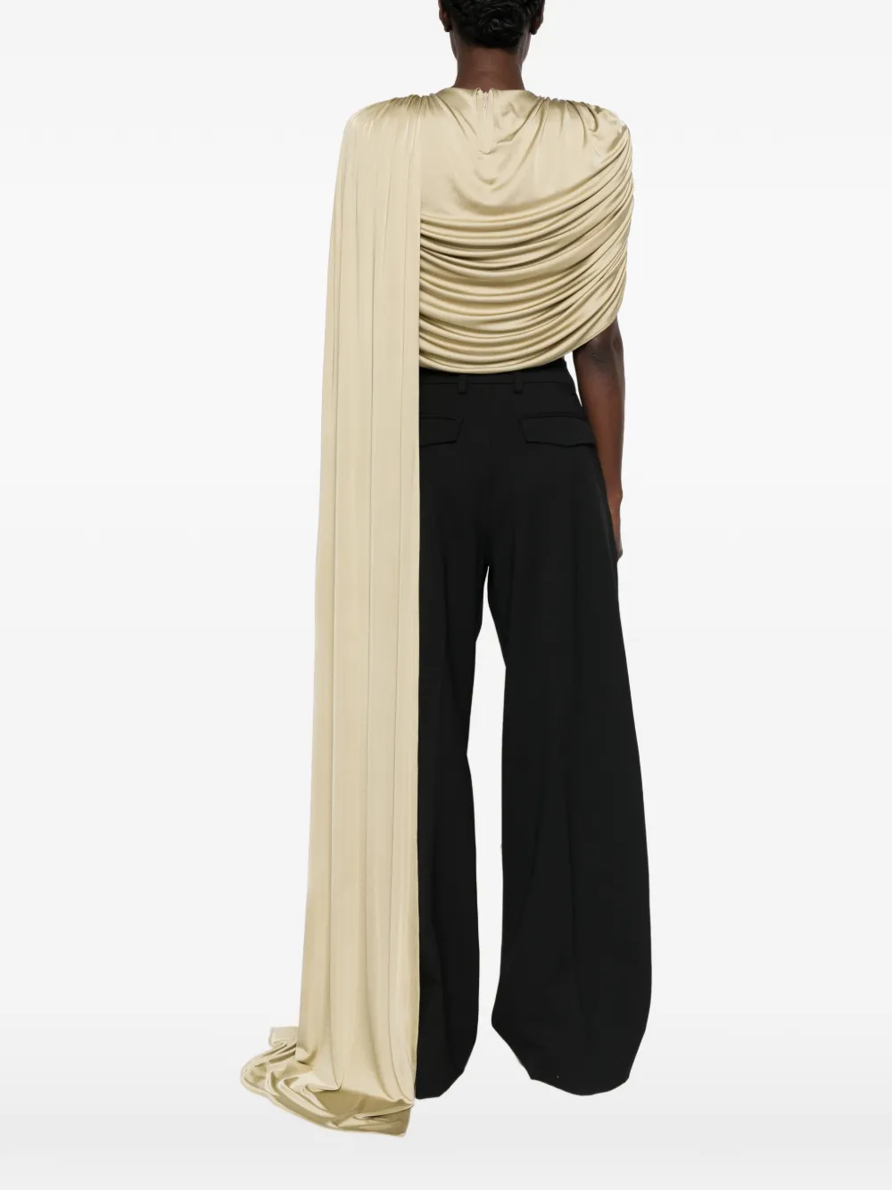 The New Arrivals Ilkyaz Ozel Top met gedrapeerd detail Groen