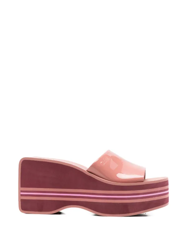 Chloé Swimming Cool Wedge Mules in Pink