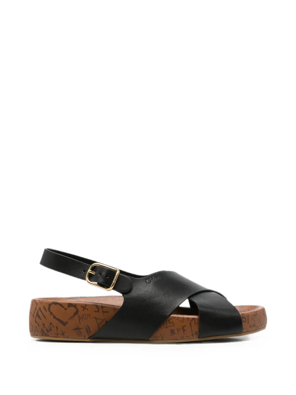 Chloé crossover-strap sandals Zwart