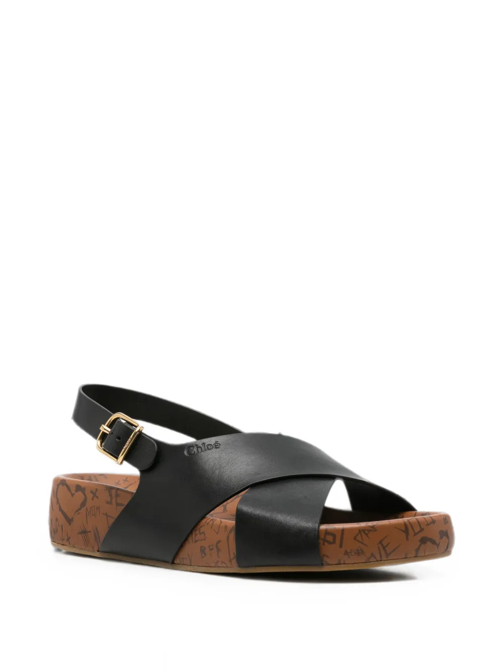 Chloé crossover-strap sandals Zwart