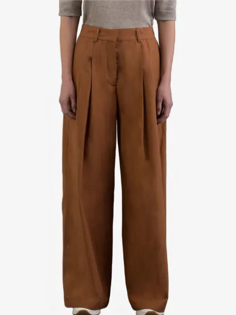 Moorer pantalon ample Rumy à design plissé